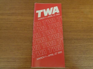 Trans World Airlines (TWA) Timetable March 1, 1985 - Bild 1 von 3