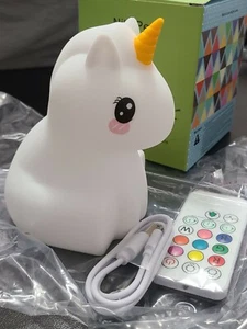 Night Light LED Bedside Lamp Color Changing Silicone Nursery Lamp Remote Control - Picture 1 of 4