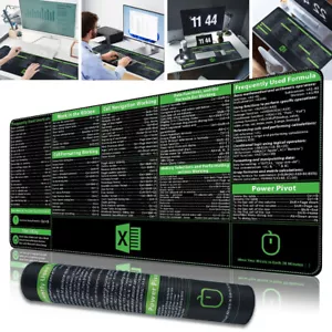 Excel Shortcut Mouse Pad Office Desk Mat Keyboard Pad w/Excel Shortcuts& Formula - Picture 1 of 20