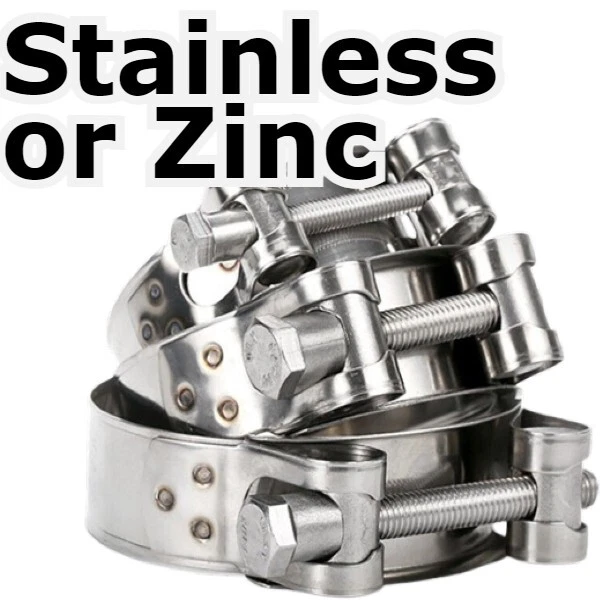 W1 ZINC W4 Stainless Steel Hose Clamps Exhaust T Bolt Marine Clip ASH