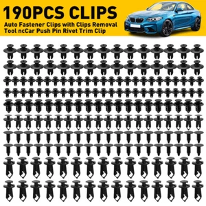 190 PCS Car Retainer Auto Fasteners Push Trim Plastic Clips Pin Rivet Bumper Kit - Picture 1 of 11