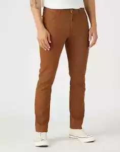JEANS WRANGLER Larston Non Denim in Bison SLIM PANTALONE PANTS 112341457 - Foto 1 di 5