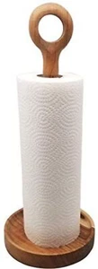 PD Home & Garden Paper Towel Holder Acacia Wood Rustic Farmhouse Modern Kitchen - Picture 1 of 3
