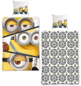 Minions Bob Kevin Stuart Bedding 140x200 cm OekoTex Cotton NEW - Picture 1 of 1