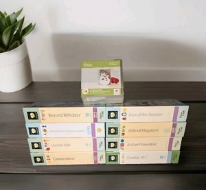 LOT OF 9 CRICUT PROVO CRAFT CARTRIDGE SHAPES SPORTS CURSIVE MUCH MORE - Picture 1 of 6