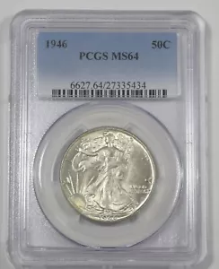 Medio dólar Walking Liberty 1946 certificado graduación profesional MS 64 plata 50c - Imagen 1 de 4