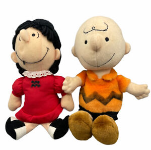 Peanuts Charlie Brown & Lucy Plush Dolls 1963 14” Charles M. Schulz Vintage Set
