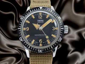Smith British Made Diver's Watch Cal.512 Plated/SS Black Dial Unisex Manual - Picture 1 of 6