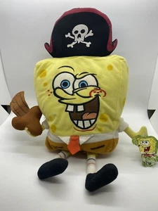 Spongebob Squarepants Plush 14 inch Vintage Pirate W/Hat & Sword 2003 Nanco. Tag - Picture 1 of 4
