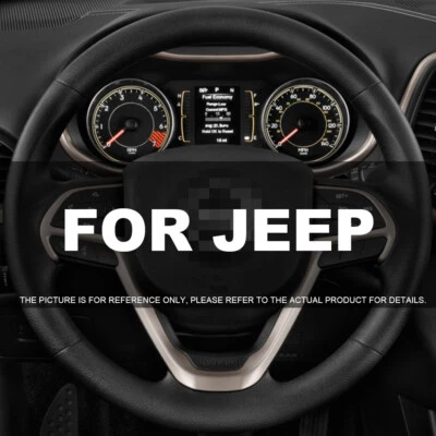 Cubierta de volante de 15" de cuero genuino para Jeep negra Foto 1 de 4