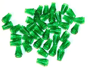 40x LEGO® Kegel-Rundstein 1x1 mit offener Noppe 4589 NEU transparent grün - Picture 1 of 1