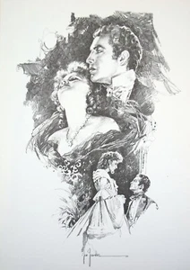 Pepe Gonzalez (1937-2009) Greta Garbo drawing. Offset lithograph. 1980 - Picture 1 of 2