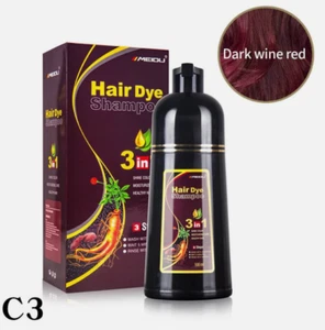 2 Bottles MEIDU Hair Dye Color Shampoo 500ml (DARK WINE RED) - Picture 1 of 7