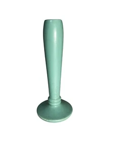 McCoy Art Deco SILHOUETTE BUD VASES Use For Candle Holders Matte Turquoise VTG - Picture 1 of 8