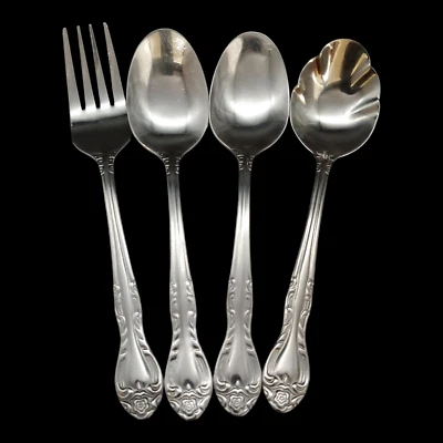 Cucharadita Cuchara de Azúcar Tenedor de Ensalada - Queen's Fancy Pfaltzgraff International Silver Foto 1 de 4