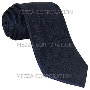 New Vesuvio Napoli polyester Men necktie paisley wedding formal prom party Navy - Picture 1 of 2