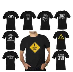 Black Funny Mens T-Shirts joke birthday novelty t shirts tee shirt Father adult - Picture 1 of 55