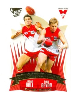 2005 Select AFL Premier series Sydney swans Card PC21 Ball & Bevan