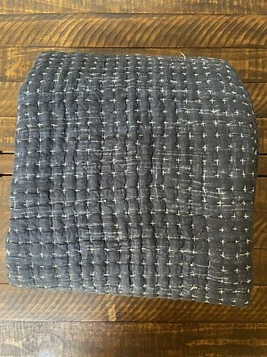 Edredón de punto de cruz Pottery Barn Arlo, azul marino completo/queen nuevo sin etiquetas Foto 1 de 3