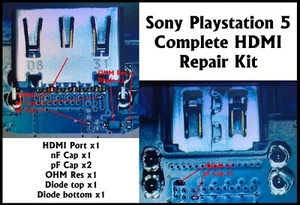 PS5 Platstation 5 HDMI Port DIODES CAPACITORS RESISTORS COMPONENTS Repair Kit US - Picture 1 of 1
