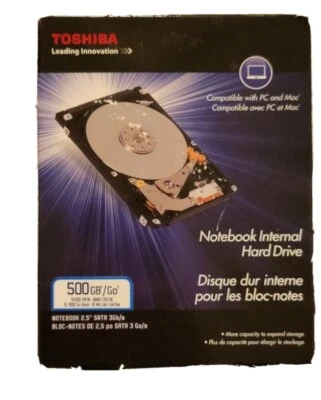 new, toshiba 500gb notebook internal hard drive, just opened to take picture - Image 1 of 4