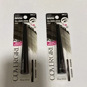 (2) Covergirl Easy Breezy Brow Fill + Shape + Define Powder Eyebrow 800 Black - Picture 1 of 4