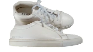 Mens DKNY trainers size UK 9.5 white syn leather lace ups VGC CA31127 - Picture 1 of 6