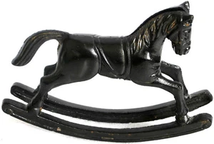 Cast Iron Rocking Horse 7" X 5" X 1.5" Tail Down Two Piece w/ Philips Screw Vntg - Picture 1 of 12