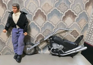 Seltene Ideal Mego Happy Days Fonzie Puppe & Motorrad Evel Knievel Chopper 1976 - Bild 1 von 16