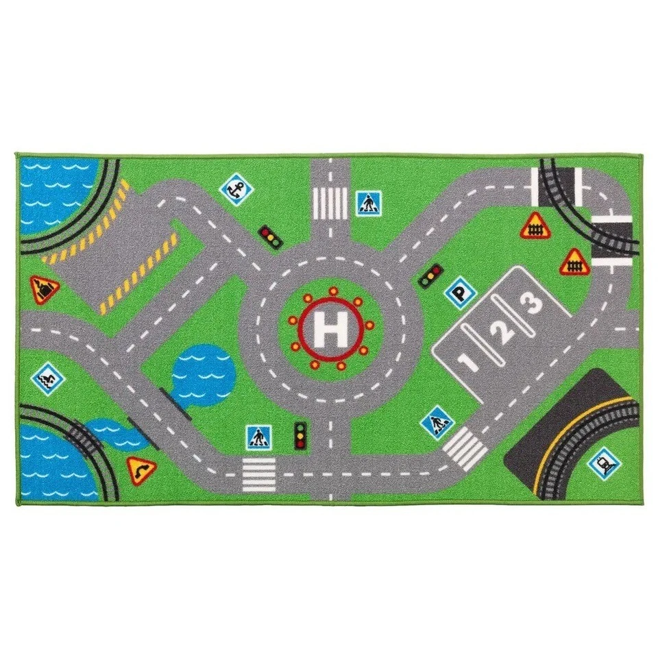 Tapete infantil IKEA STORABO Lillabo tapete infantil mapa de ruas de carro tapete verde - Imagem 1 de 3