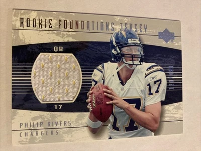 Philip Rivers 2004 Upper Deck Rookie Foundations Jersey Patch RC Chargers /499 - Image 1 of 2