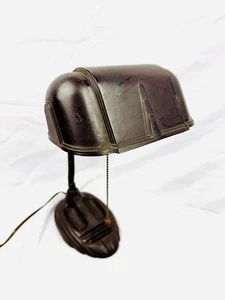 Antike Adler Marke Schwanenhals Art Deco Industrial Schreibtischlampe mit Aschenbecherfuß - Bild 1 von 7