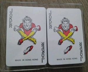 Whitman Doble Juego de Cartas NUEVO Juego de Cartas Hong Kong Joker Vintage Abrigo de Plástico - Imagen 1 de 2