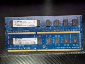 ELPIDA 8gb 2x4gb pc3-12800 desktop ddr3 1600mhz 240pin (c) - Picture 1 of 3