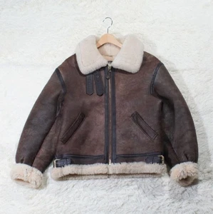 AVIREX AC-17755 B-3 Mouton Bomber Giacca da Volo 38 Marrone Larghezza 62cm Lunghezza 64cm - Foto 1 di 13