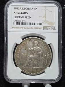 1913A F.I.China 1 P NGC XF DETAILS Chopmarked - Picture 1 of 3