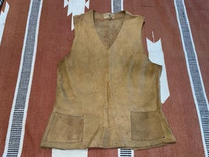 True Vintage 40s Briar Club Leather Horse Riding Vest Western Size S/M - Picture 1 of 9