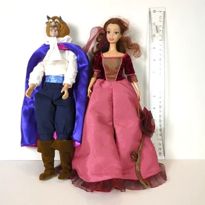 Seltene Vintage Disney Belle Die Schöne und Prinz Adam Biest 12 Zoll Puppen - Gelenk - Bild 1 von 6