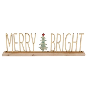 Northlight 23.5" Gold Merry Bright Christmas Metal Table Centerpiece - Picture 1 of 6