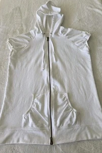 Arizona Jean Company Sweatshirt White Jr XL Swim Cover Up Shortsleeve Zip Up - Picture 1 of 12