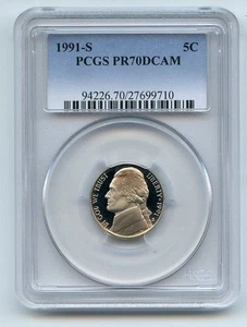1991 S 5C Jefferson Nickel Proof PCGS PR70DCAM - Picture 1 of 1