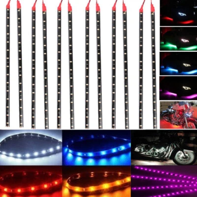 12x Waterproof 12''/15 DC 12V Motor LED Strip Underbody Light For Car Motorcycle - Image 1 of 4