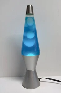 The Original Lava Lamp Blue with Silver Base Working 14.5" - Picture 1 of 8