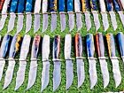 50 PCS LOt CUSTOM HAND FORGED DAMASCUS BLADE CAMPING SKINNER HUNTING KNIVES -