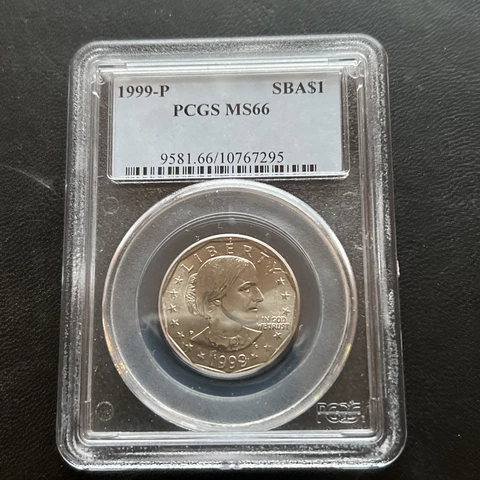 1999 P Susan B Anthony Dollar PCGS MS66 Cover