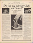 Vintage 1927 VASELINE Petroleum Jelly Remedy Ephemera 1920's Print Ad