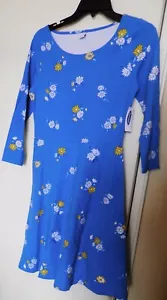 OLD NAVY Fitted Jersey FLORAL BLUE DRESS for Women XS NWT - Picture 1 of 4