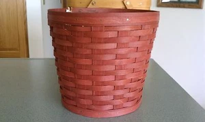 Longaberger Mediana Maceta Cesta Manga en Nueva Mancha Rojo Ladrillo ¡NUEVA EN MANO! - Imagen 1 de 3