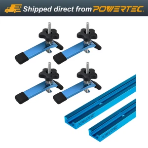 POWERTEC 71858 - 24" x2 Universal T-Track and 4 Hold-Down Clamps - Picture 1 of 8