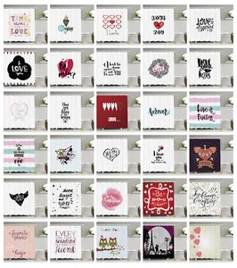 Romantic Shower Curtain Fabric Bathroom Decoration Set with Hooks 4 Sizes - Picture 1 of 15